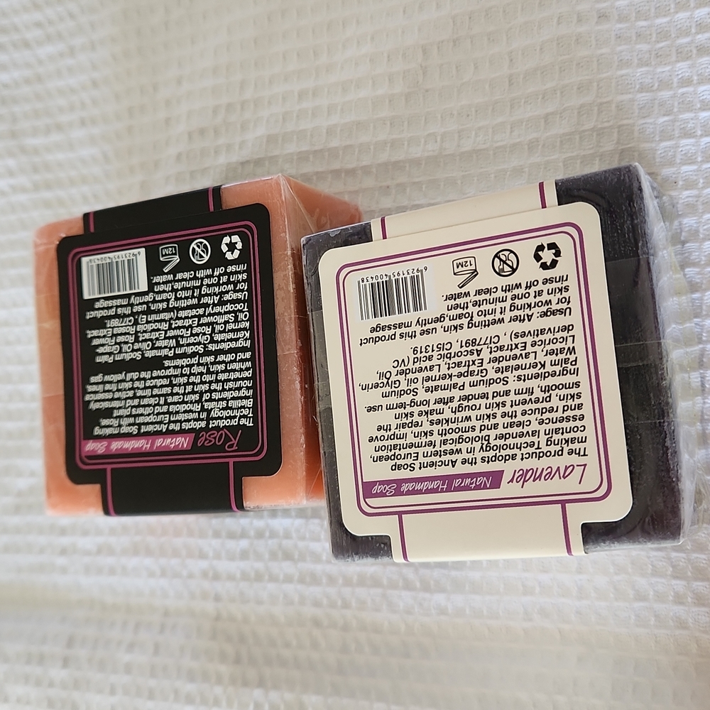 Natural Handmade Soap, Ancient Soap, Rose, Lavender 2 Bars